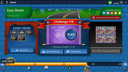 Microsoft Solitaire Events PLAY! Animation Mockup